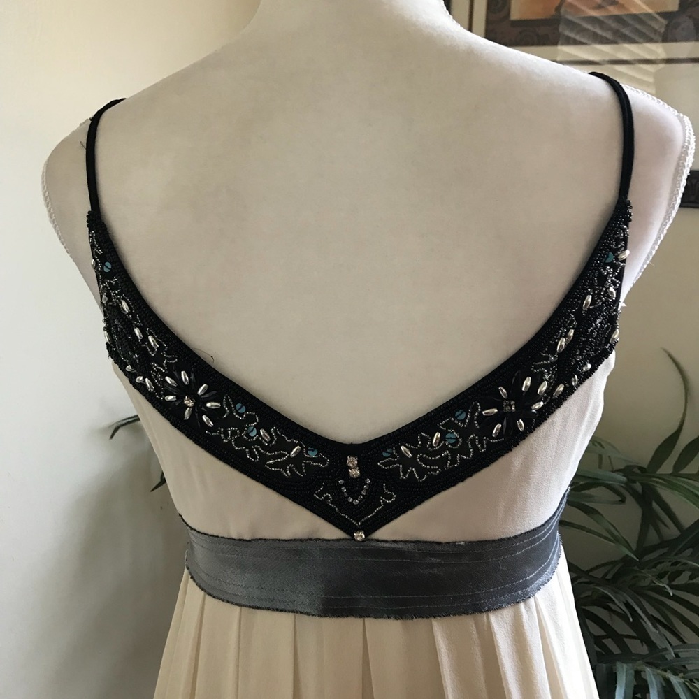 Sue Wong Nocturne Cream Silk Beaded Dress 6* - Picture 7 of 8